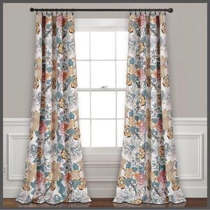 Elegant Floral Curtains - Multicolor